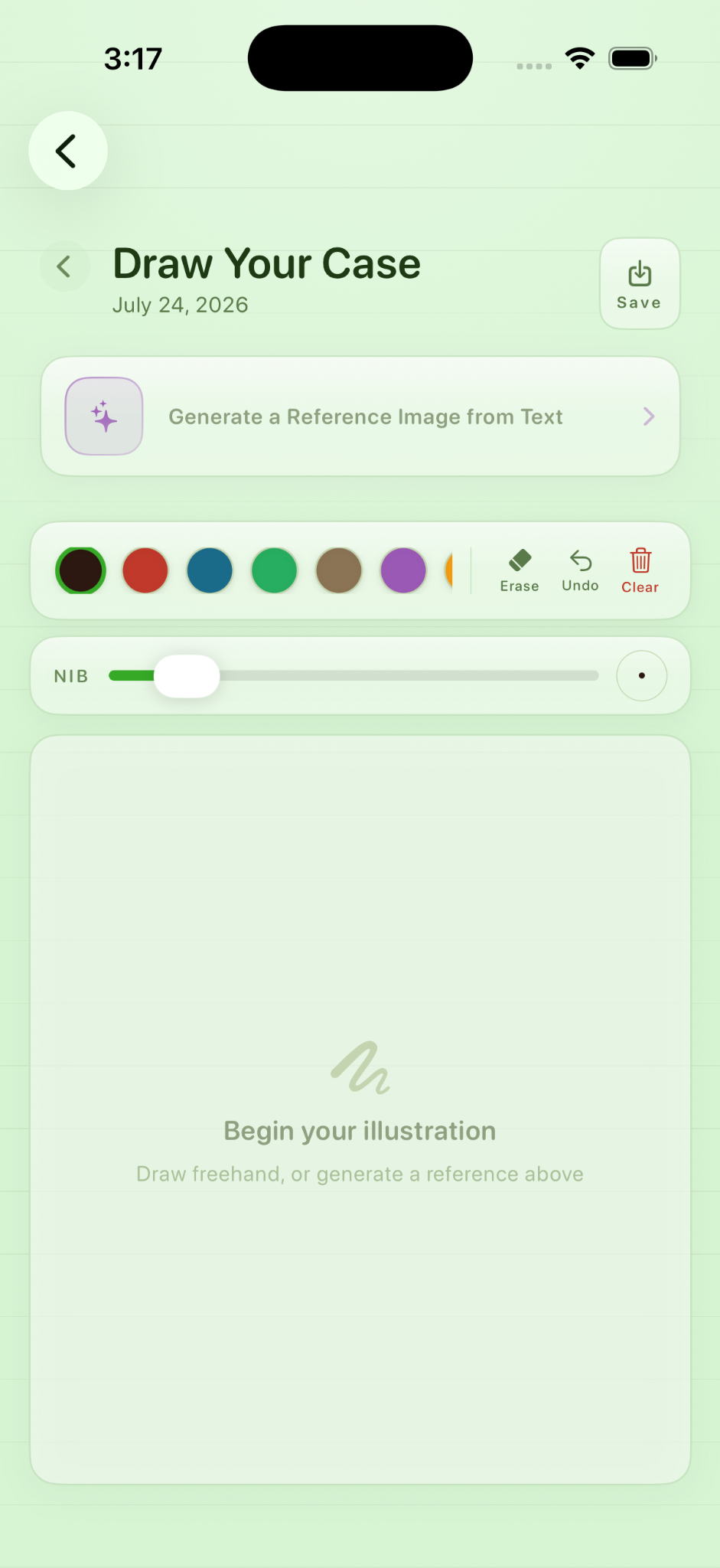Draw Your Case screen
